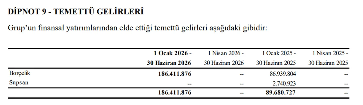 Temettü Gelirleri