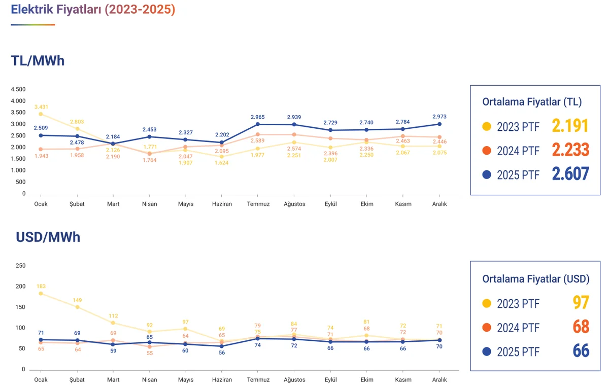 Türkiye 2023-2025 PTF Grafikleri