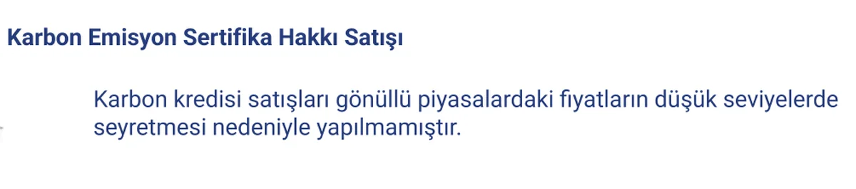 Karbon Sertifika Açıklaması
